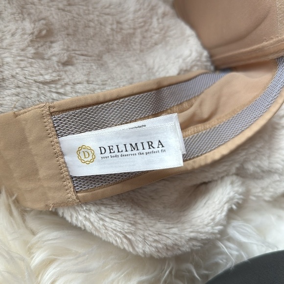 New 38D DELIMIRA Strapless Underwire Minimizer Bra Plus Size Support nude beige - Picture 4 of 11
